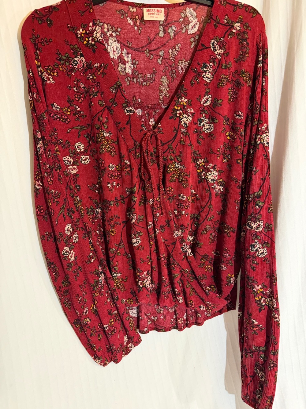 Brick wrap around tie shirt blouse top from Mossimo in new condition size L